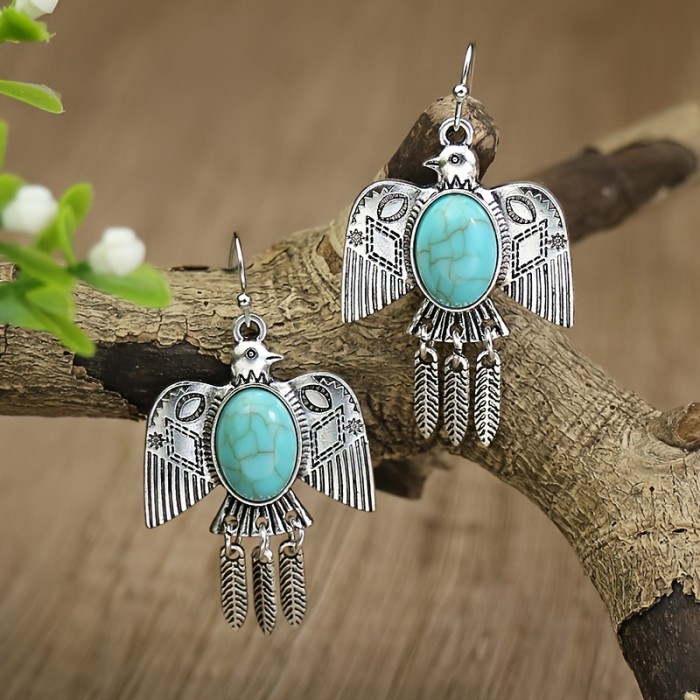 15 Pairs Bohemian Ethnic Vintage Drop Earrings Set Acrylic Turquoise Dangle Earrings Women Elegant Daily Outfits Party Jewelry Women's Ear Jewelry Accessories