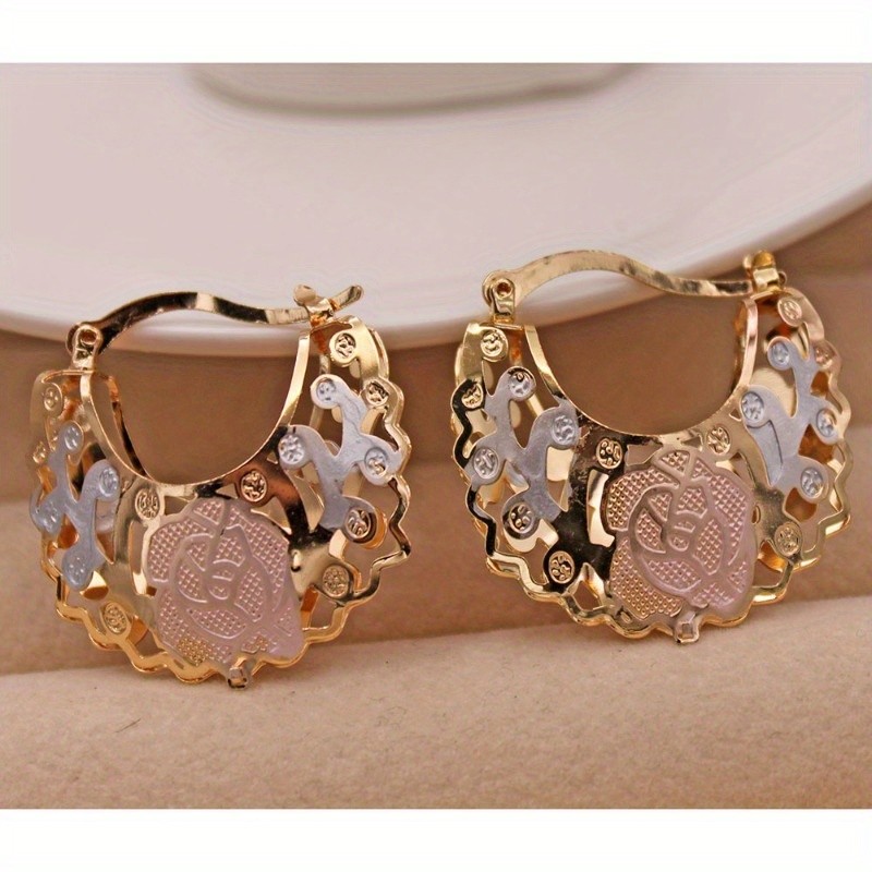 Stylish 14K Gold Plated Hoop Earrings for Women - Perfect for Weddings, Parties, and Birthdays