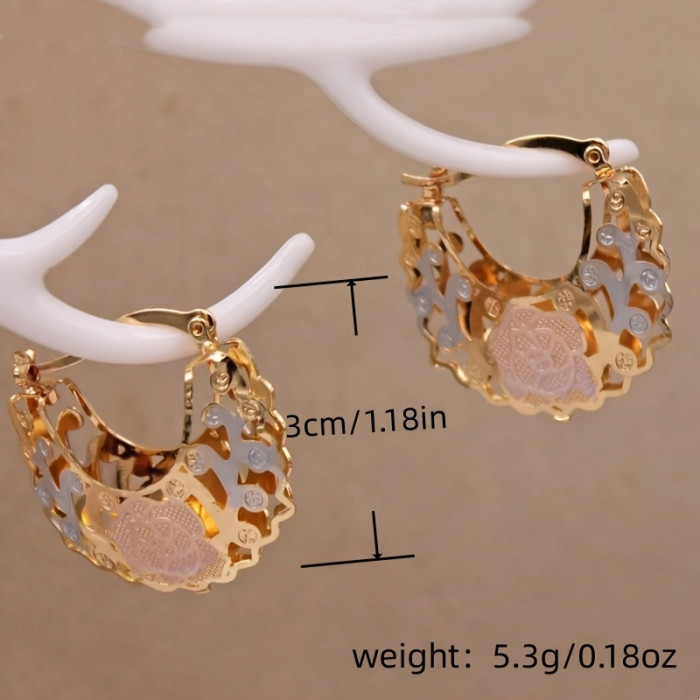 Stylish 14K Gold Plated Hoop Earrings for Women - Perfect for Weddings, Parties, and Birthdays