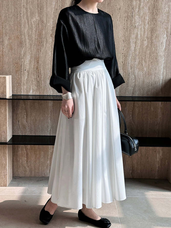 Vintage Flared A-line Pleated Skirt