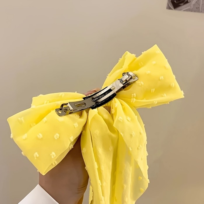 13pcs\u002F26pcs New Bubble Bow Hair Clip with Large Size Retro Light Brilliance and Wave Dots Chiffon Bow Spring Clip for Women and daily wear