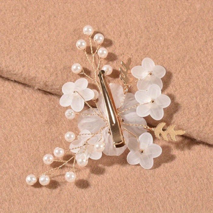 3pcs\u002Fset Vintage Flower Hair Clip Set Flower Design Pearl and Rhinestones Headpiece for Women Girls Bride Bridesmaid