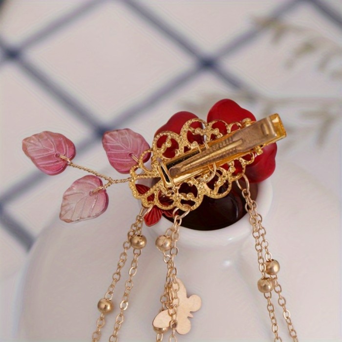 2pcs butterfly tassel hairpin ancient Chinese style hairpin flower holiday gift wedding hair accessories