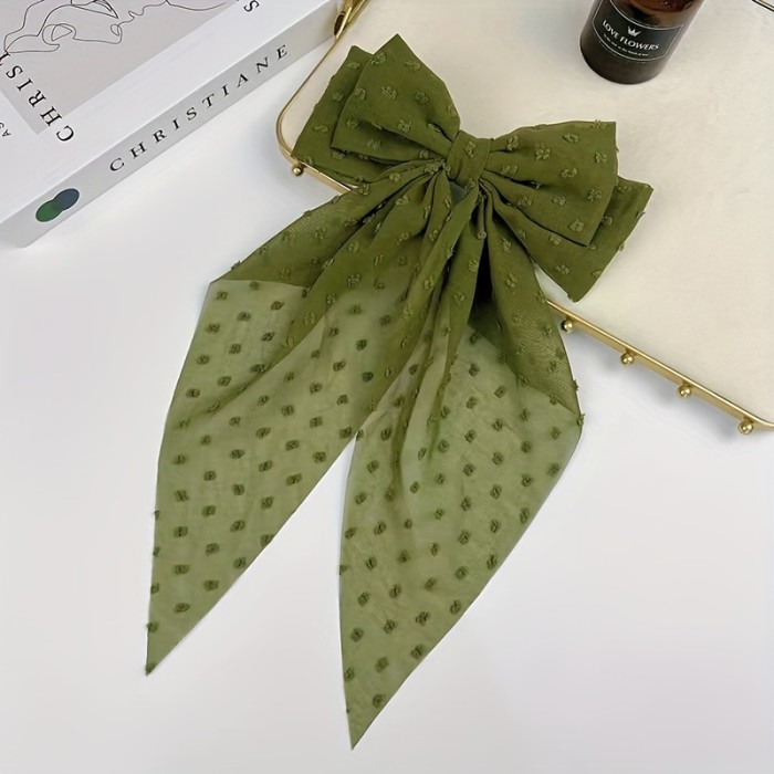 13pcs\u002F26pcs New Bubble Bow Hair Clip with Large Size Retro Light Brilliance and Wave Dots Chiffon Bow Spring Clip for Women and daily wear