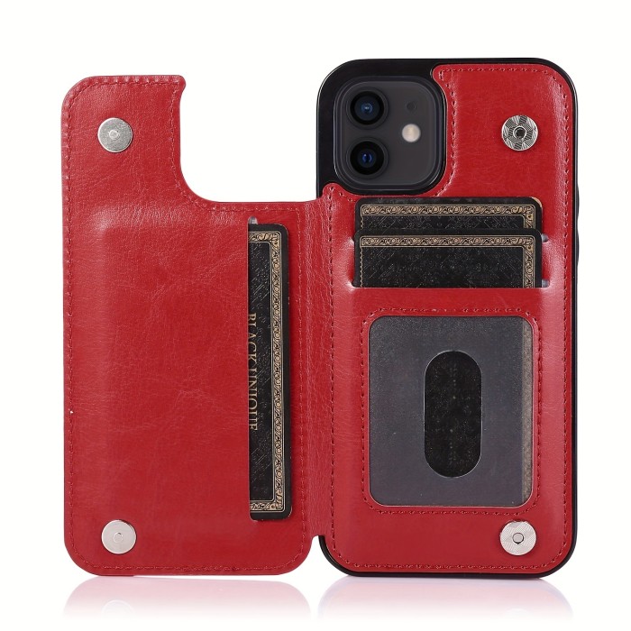 Wallet Phone Case With Card Holder, PU Leather Kickstand Card Slots Case, Double Magnetic Clasp And Durable Shockproof Cover, For IPhone 15 14 13 12 11 Pro Max XR XS Max SE 2022\u002F2020 7 8 Plus