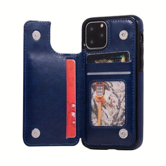 Wallet Phone Case With Card Holder, PU Leather Kickstand Card Slots Case, Double Magnetic Clasp And Durable Shockproof Cover, For IPhone 15 14 13 12 11 Pro Max XR XS Max SE 2022\u002F2020 7 8 Plus