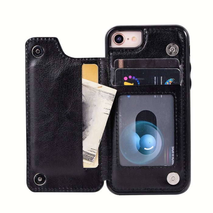 Wallet Phone Case With Card Holder, PU Leather Kickstand Card Slots Case, Double Magnetic Clasp And Durable Shockproof Cover, For IPhone 15 14 13 12 11 Pro Max XR XS Max SE 2022\u002F2020 7 8 Plus