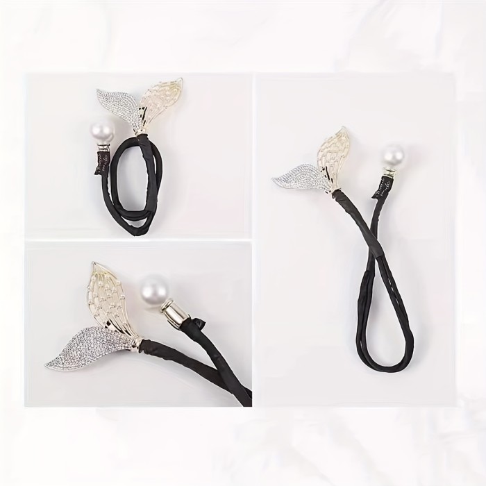 1pc Fishtail Shaped Rhinestones Faux Pearls Decor Hair Bun Maker DIY Elegant Lazy Hair Curler French Twist Hairstyle Bun Hair Accessories