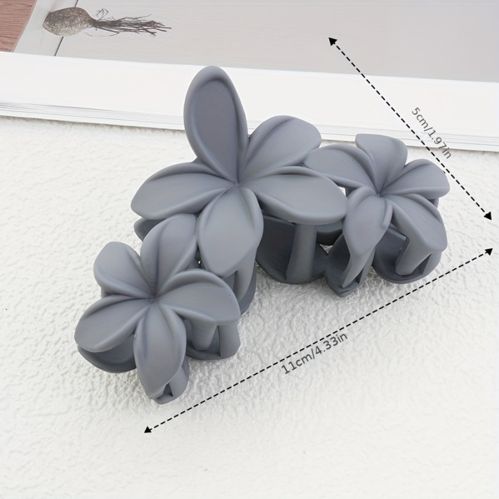 2pcs Women's Hair Clips, Flower Design, Strong Hold Large Banana Hair Clasps For Thick & Thin Hair, Non-Slip, Retro Style Fashion Hair Accessories For Updos