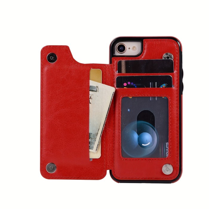 Wallet Phone Case With Card Holder, PU Leather Kickstand Card Slots Case, Double Magnetic Clasp And Durable Shockproof Cover, For IPhone 15 14 13 12 11 Pro Max XR XS Max SE 2022\u002F2020 7 8 Plus