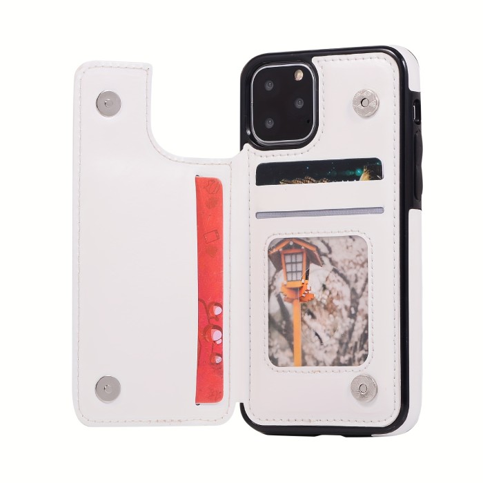 Wallet Phone Case With Card Holder, PU Leather Kickstand Card Slots Case, Double Magnetic Clasp And Durable Shockproof Cover, For IPhone 15 14 13 12 11 Pro Max XR XS Max SE 2022\u002F2020 7 8 Plus
