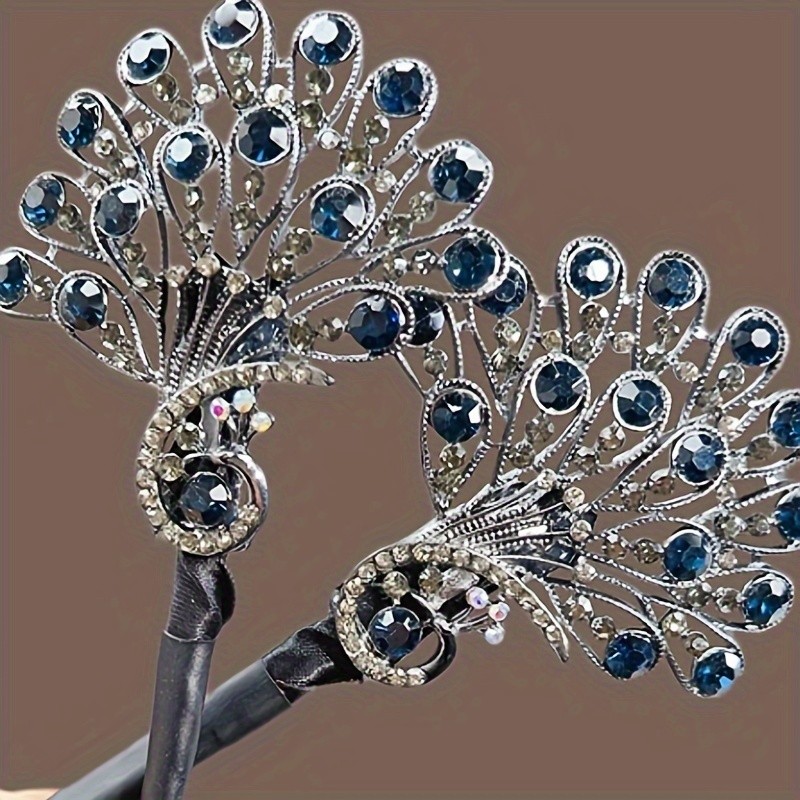 Vintage Bling Bling Rhinestone Decorative Hair Clip Twist Hair Bun Maker Trendy Hair Styling Accessories For Women And Daily Use