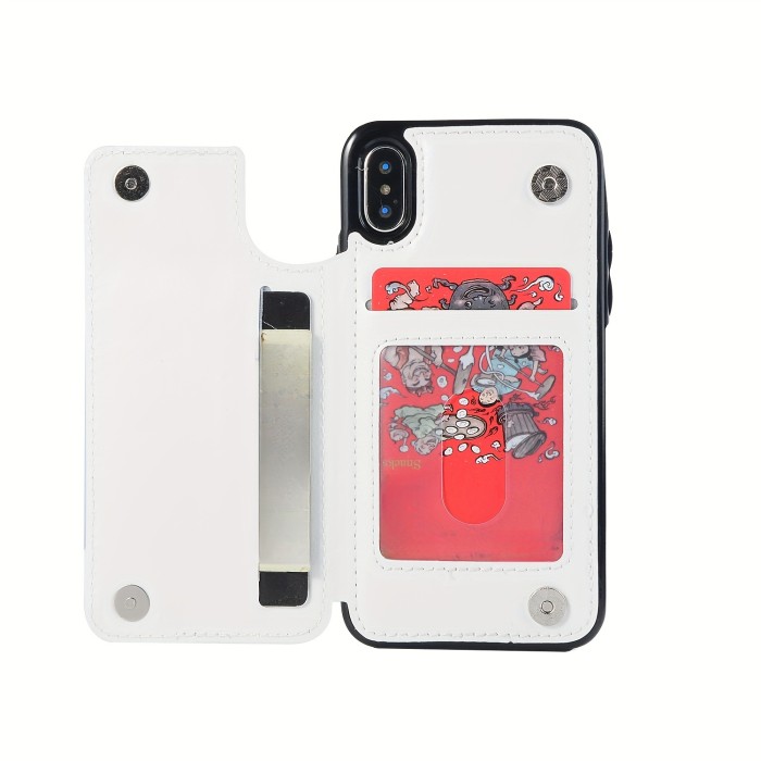 Wallet Phone Case With Card Holder, PU Leather Kickstand Card Slots Case, Double Magnetic Clasp And Durable Shockproof Cover, For IPhone 15 14 13 12 11 Pro Max XR XS Max SE 2022\u002F2020 7 8 Plus