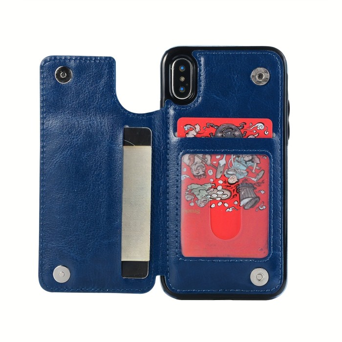 Wallet Phone Case With Card Holder, PU Leather Kickstand Card Slots Case, Double Magnetic Clasp And Durable Shockproof Cover, For IPhone 15 14 13 12 11 Pro Max XR XS Max SE 2022\u002F2020 7 8 Plus