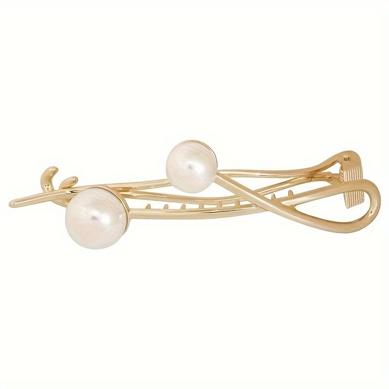 Faux Pearl Decorative Hair Clip Elegant Hair Bun Maker Stylish Hair Barrette For Women And daily use Daily Wear