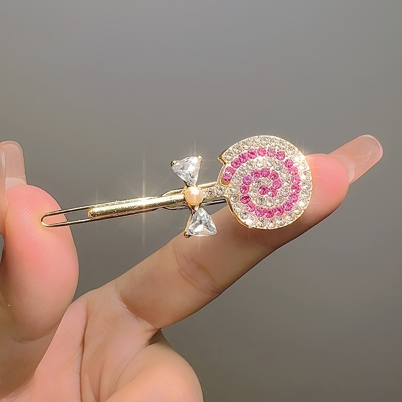 Cute Rhinestone Lollipop Hair Clips Hairpin, Fashion Hair Clip Set Headdress Styling Tools, Birthday Gift