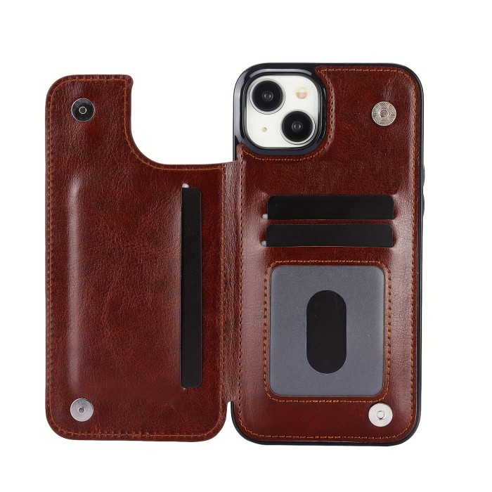 Wallet Phone Case With Card Holder, PU Leather Kickstand Card Slots Case, Double Magnetic Clasp And Durable Shockproof Cover, For IPhone 15 14 13 12 11 Pro Max XR XS Max SE 2022\u002F2020 7 8 Plus