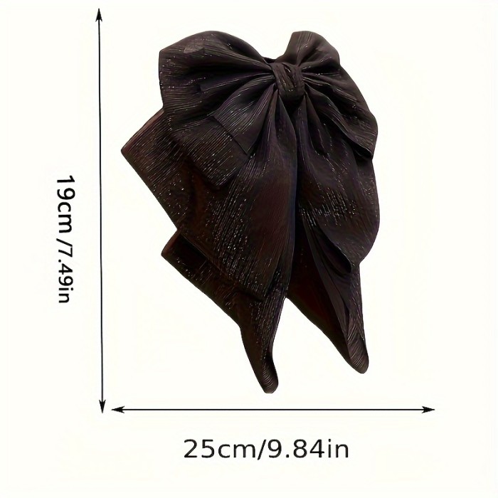 1pcs Black Large Bow Ribbon Hair Claw Clip Elegant Vintage Grab Hair Clip Headwear Hair Accessories
