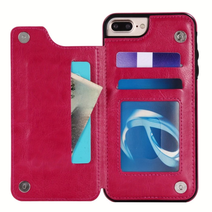 Wallet Phone Case With Card Holder, PU Leather Kickstand Card Slots Case, Double Magnetic Clasp And Durable Shockproof Cover, For IPhone 15 14 13 12 11 Pro Max XR XS Max SE 2022\u002F2020 7 8 Plus