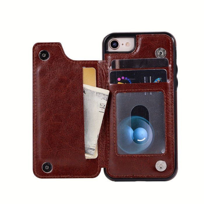 Wallet Phone Case With Card Holder, PU Leather Kickstand Card Slots Case, Double Magnetic Clasp And Durable Shockproof Cover, For IPhone 15 14 13 12 11 Pro Max XR XS Max SE 2022\u002F2020 7 8 Plus