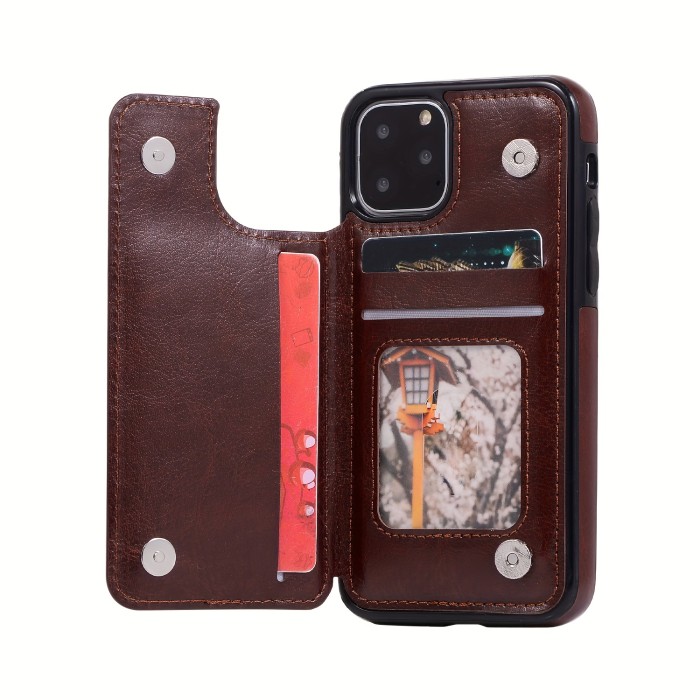 Wallet Phone Case With Card Holder, PU Leather Kickstand Card Slots Case, Double Magnetic Clasp And Durable Shockproof Cover, For IPhone 15 14 13 12 11 Pro Max XR XS Max SE 2022\u002F2020 7 8 Plus