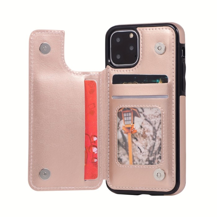 Wallet Phone Case With Card Holder, PU Leather Kickstand Card Slots Case, Double Magnetic Clasp And Durable Shockproof Cover, For IPhone 15 14 13 12 11 Pro Max XR XS Max SE 2022\u002F2020 7 8 Plus