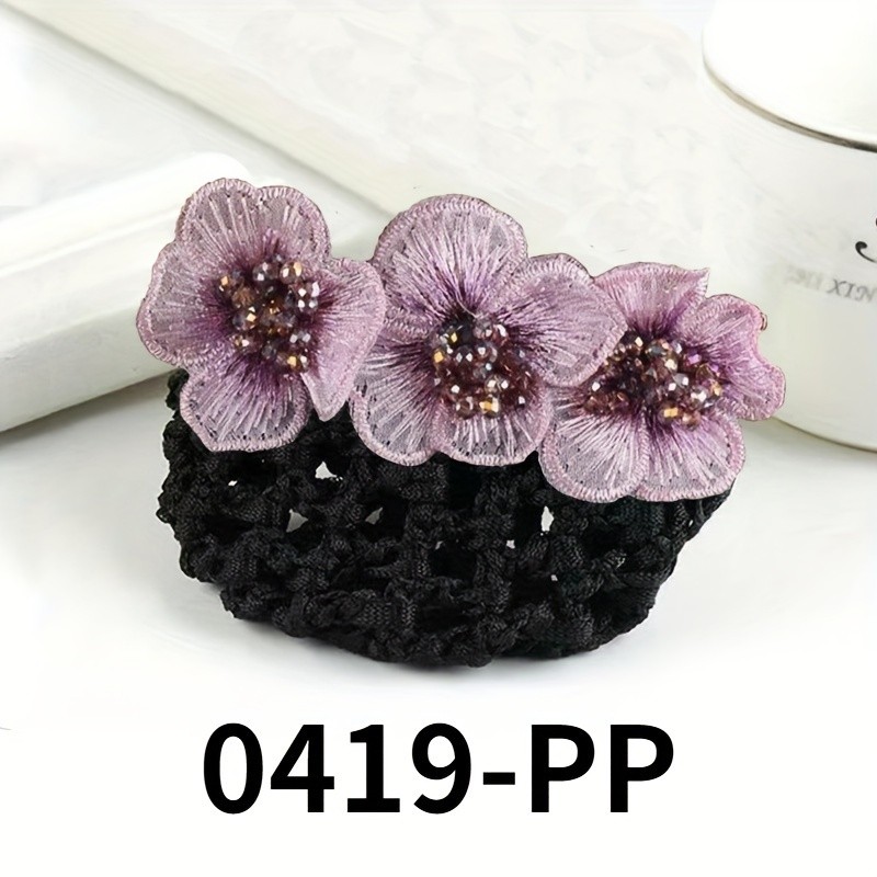 1pc Elegant Flower Decor Hair Net For Ponytail Bun Holder - Perfect Hair Accessory For Women