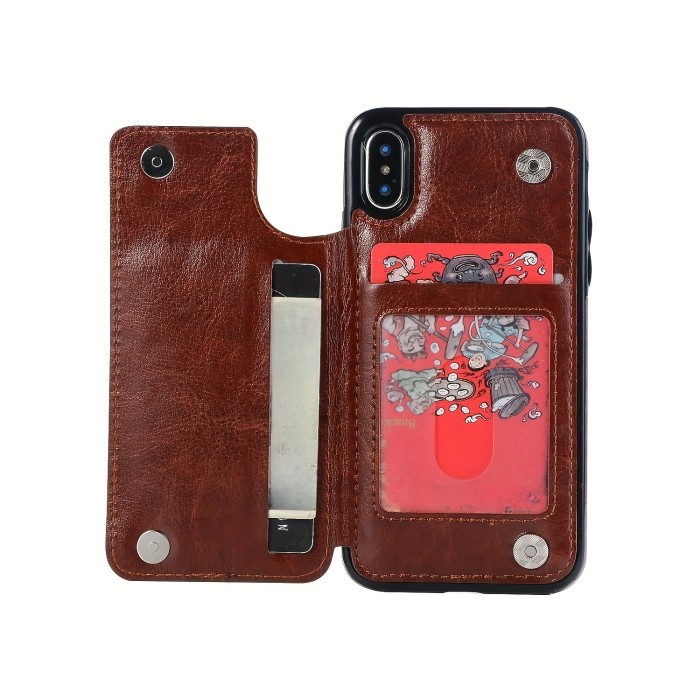 Wallet Phone Case With Card Holder, PU Leather Kickstand Card Slots Case, Double Magnetic Clasp And Durable Shockproof Cover, For IPhone 15 14 13 12 11 Pro Max XR XS Max SE 2022\u002F2020 7 8 Plus