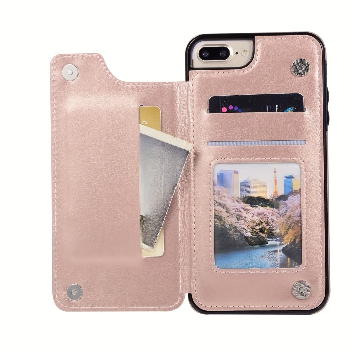 Wallet Phone Case With Card Holder, PU Leather Kickstand Card Slots Case, Double Magnetic Clasp And Durable Shockproof Cover, For IPhone 15 14 13 12 11 Pro Max XR XS Max SE 2022\u002F2020 7 8 Plus