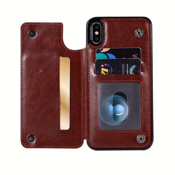 Wallet Phone Case With Card Holder, PU Leather Kickstand Card Slots Case, Double Magnetic Clasp And Durable Shockproof Cover, For IPhone 15 14 13 12 11 Pro Max XR XS Max SE 2022\u002F2020 7 8 Plus