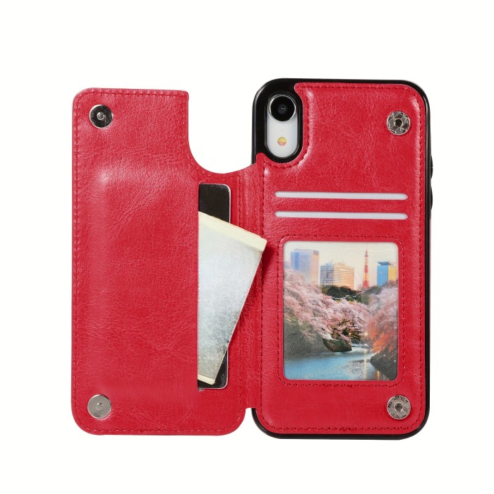 Wallet Phone Case With Card Holder, PU Leather Kickstand Card Slots Case, Double Magnetic Clasp And Durable Shockproof Cover, For IPhone 15 14 13 12 11 Pro Max XR XS Max SE 2022\u002F2020 7 8 Plus