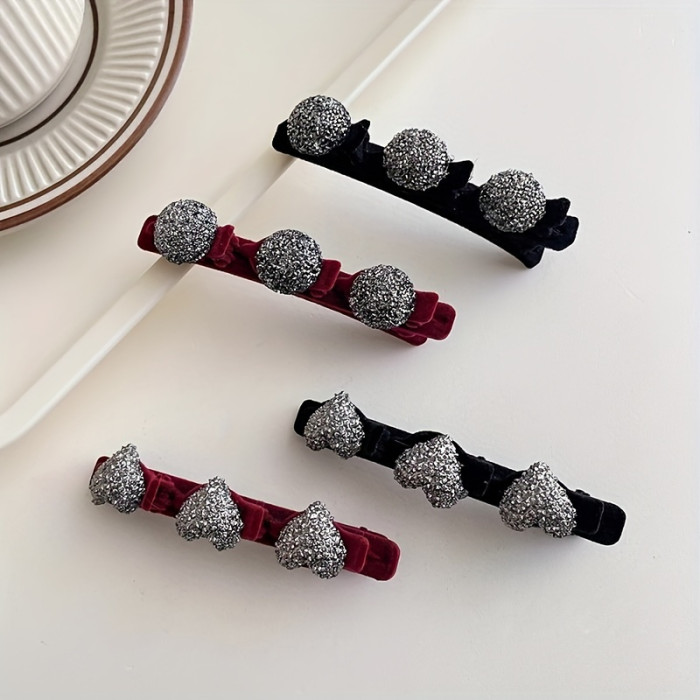 1pc\u002F4pcs Elegant Sparkling Rhinestone Decorative Hair Braiding Clips Vintage Hair Side Clips For Women And daily uses