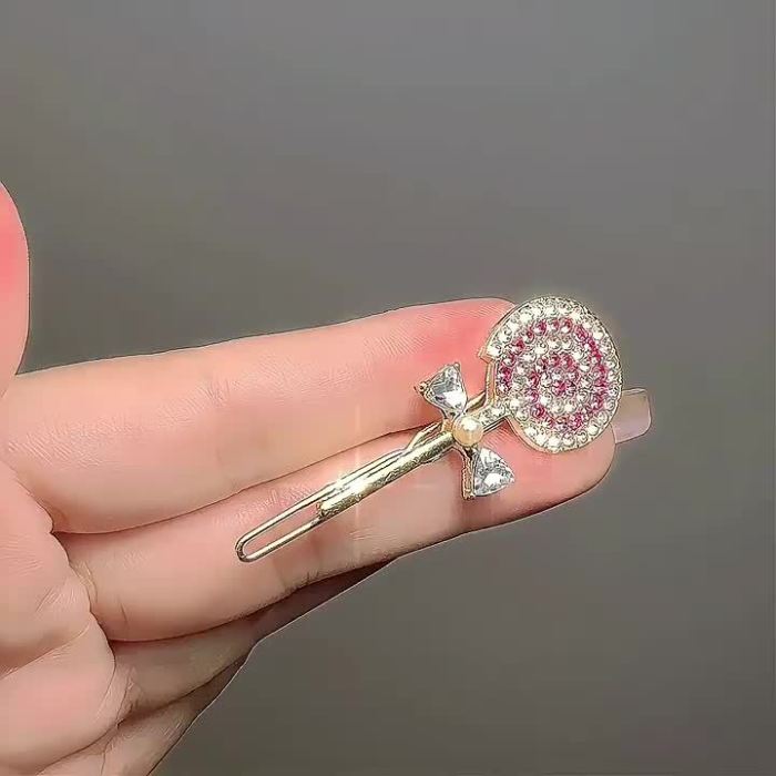 Cute Rhinestone Lollipop Hair Clips Hairpin, Fashion Hair Clip Set Headdress Styling Tools, Birthday Gift