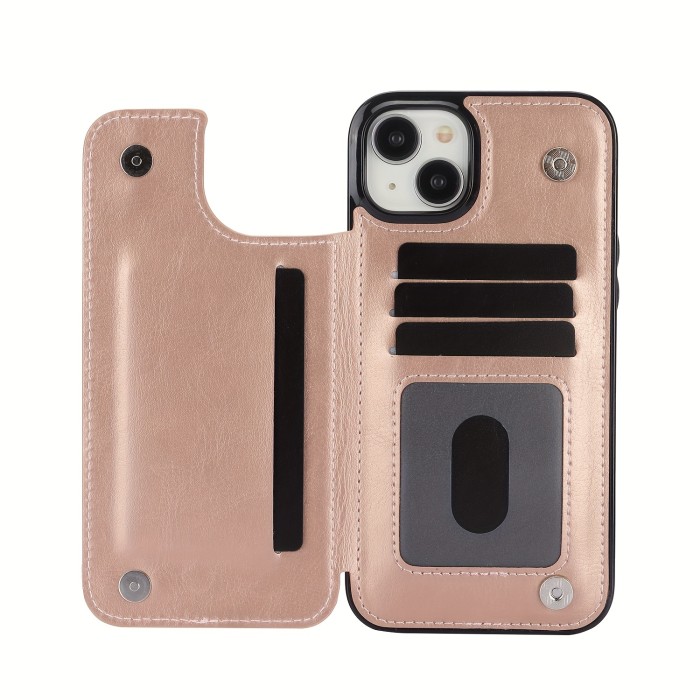 Wallet Phone Case With Card Holder, PU Leather Kickstand Card Slots Case, Double Magnetic Clasp And Durable Shockproof Cover, For IPhone 15 14 13 12 11 Pro Max XR XS Max SE 2022\u002F2020 7 8 Plus