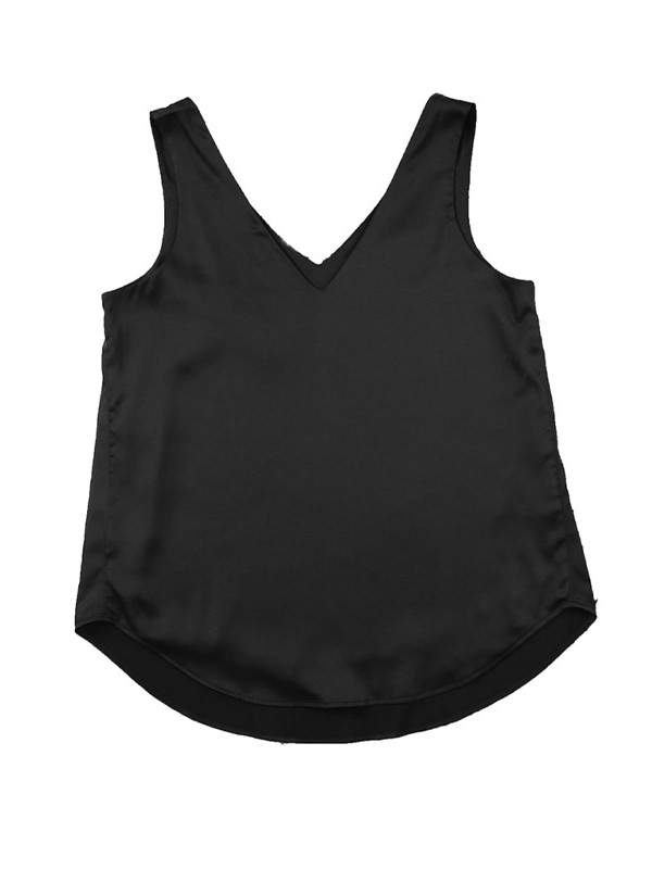 Solid Color Loose Sleeveless V-Neck Vest Top