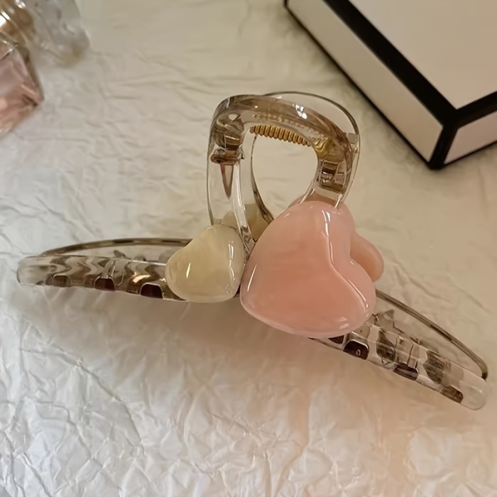 2pcs Premium Oversized Jelly Color Love Grip Clip Female Back Of Head Disc Hair Shark Hairpin Clip Hairpin Clip Headwear Summer