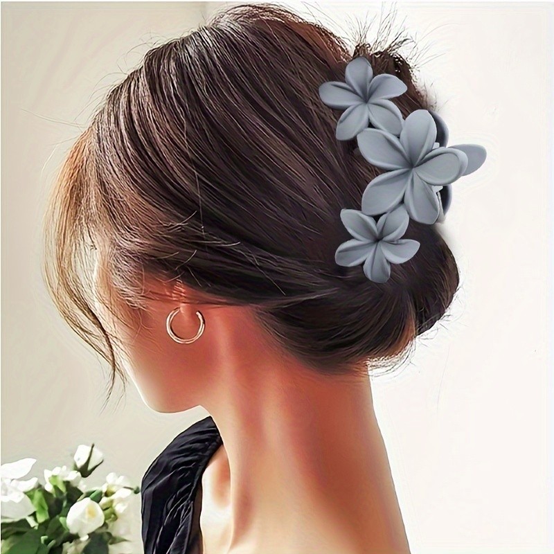 2pcs Women's Hair Clips, Flower Design, Strong Hold Large Banana Hair Clasps For Thick & Thin Hair, Non-Slip, Retro Style Fashion Hair Accessories For Updos