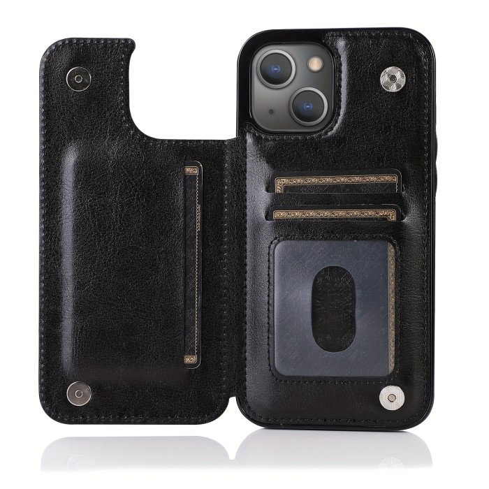 Wallet Phone Case With Card Holder, PU Leather Kickstand Card Slots Case, Double Magnetic Clasp And Durable Shockproof Cover, For IPhone 15 14 13 12 11 Pro Max XR XS Max SE 2022\u002F2020 7 8 Plus