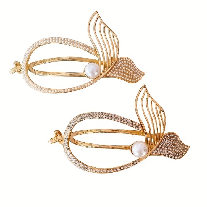 Elegant Rhinestone & Faux Pearl Hair Clip - Perfect Hair Accessory for Any Occasion!