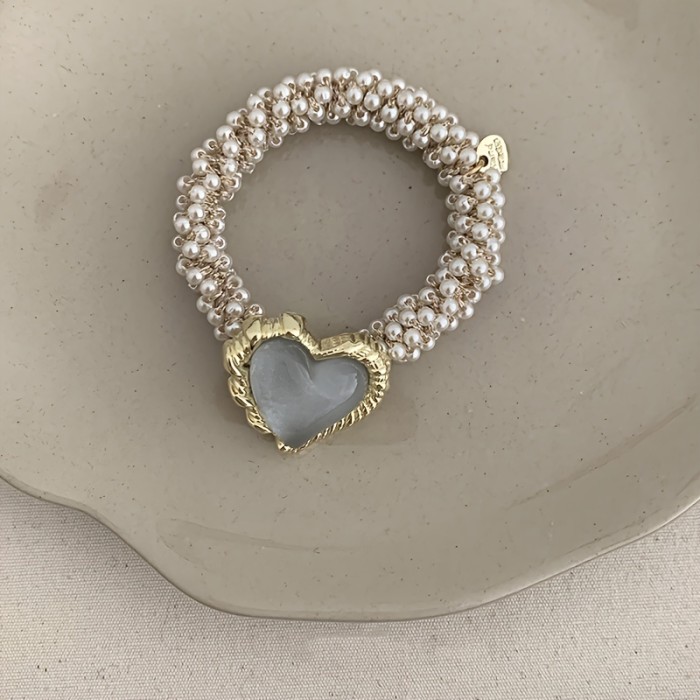 3 pieces of delicate pearl hair care fashion girl hair accessories high elastic tie hair bun hair rope