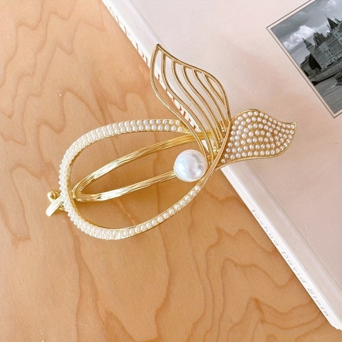 Elegant Rhinestone & Faux Pearl Hair Clip - Perfect Hair Accessory for Any Occasion!