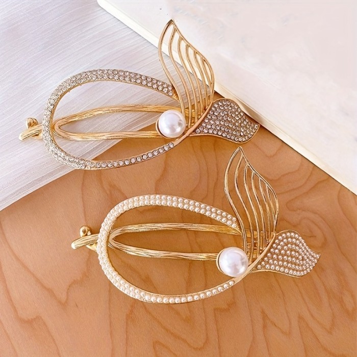 Elegant Rhinestone & Faux Pearl Hair Clip - Perfect Hair Accessory for Any Occasion!