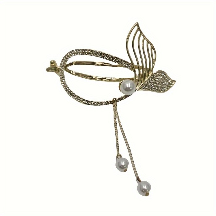 Elegant Rhinestone & Faux Pearl Hair Clip - Perfect Hair Accessory for Any Occasion!