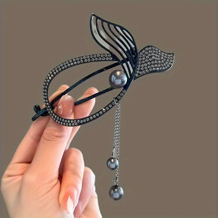 Elegant Rhinestone & Faux Pearl Hair Clip - Perfect Hair Accessory for Any Occasion!