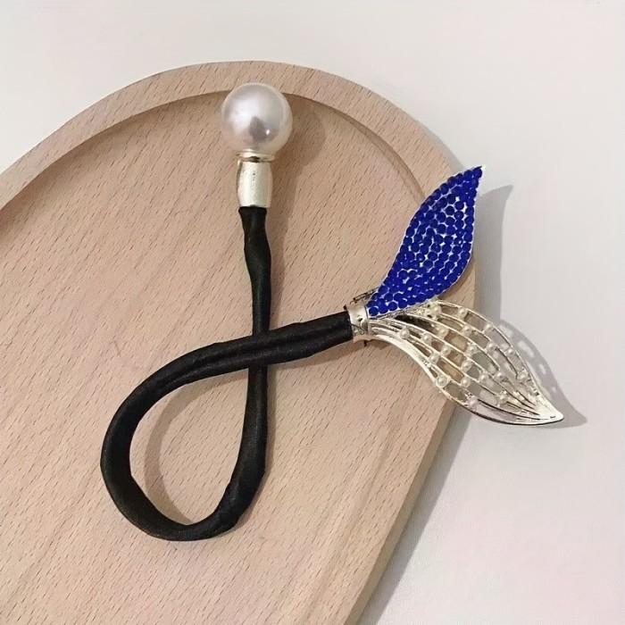 1pc Faux Peal Rhinestone Fish Tail Decorative Twist Hair Bun Maker, Elegant Hair Styling Accessories For Girls