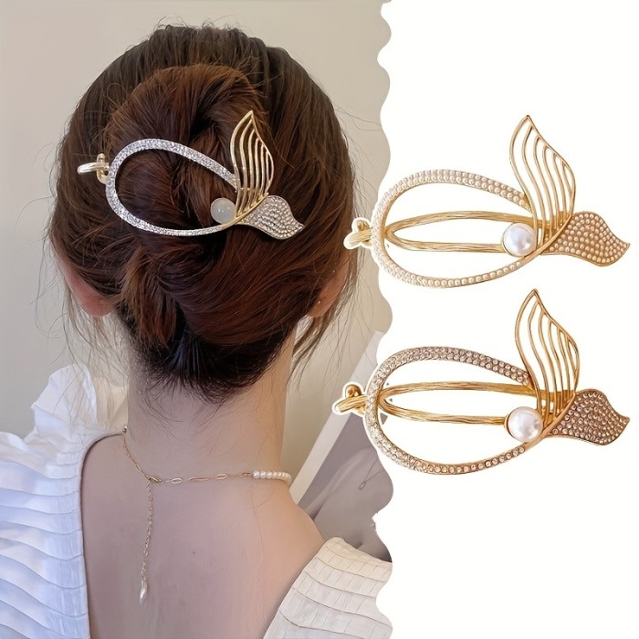 Elegant Rhinestone & Faux Pearl Hair Clip - Perfect Hair Accessory for Any Occasion!