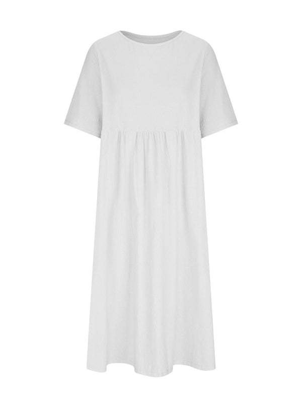 Loose Round Neck Half Sleeve Midi Dress