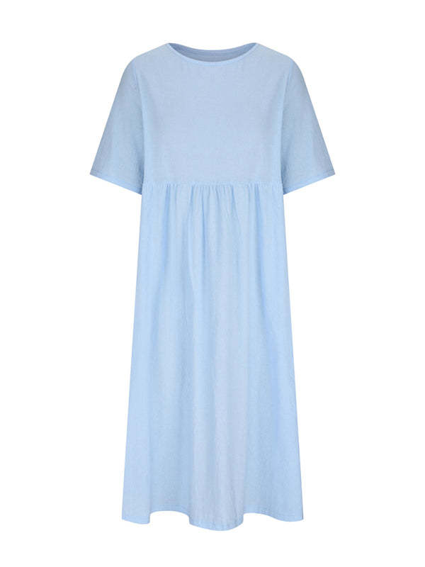 Loose Round Neck Half Sleeve Midi Dress