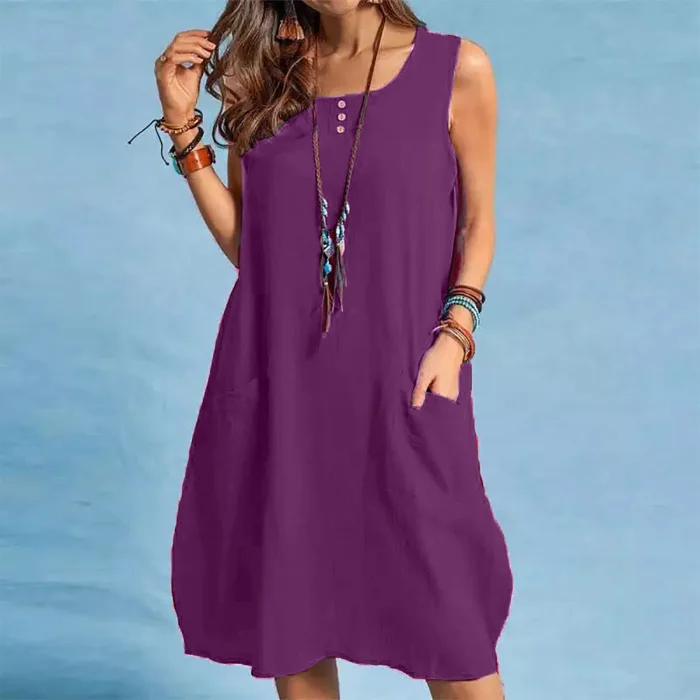 Women's A-Line Summer Outfits Sleeveless Mini Dress