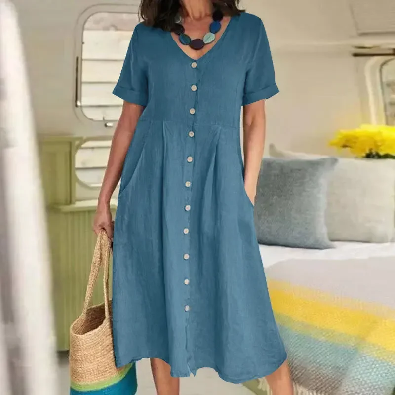 Women's A-Line Outfits Summer Vintage Casual Long Dress